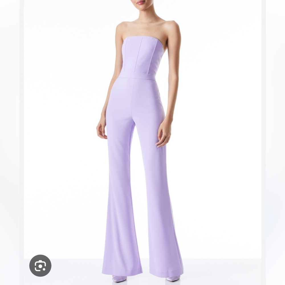 Alice + Olivia Strapless Lilac Jumpsuit